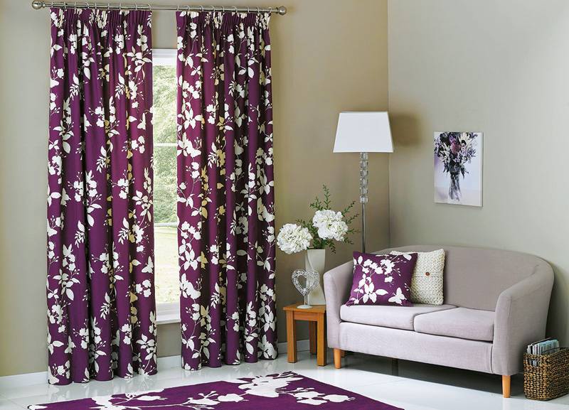 Фиолетовые шторы - 50 фото идей красивого сочетания в интерьере