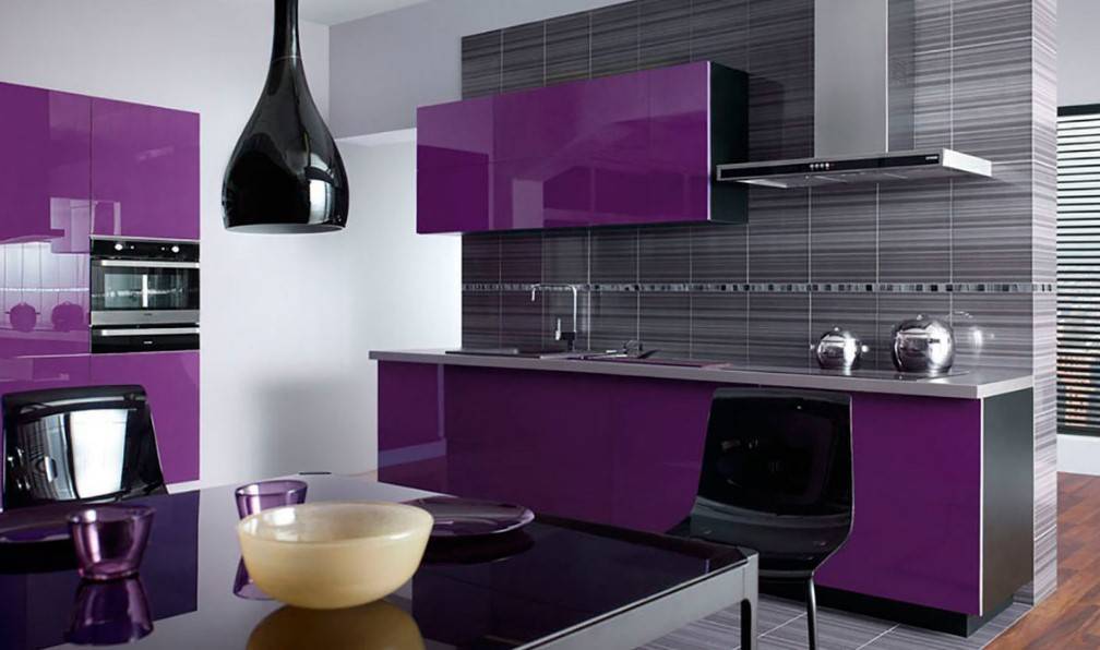 Фиолетовая кухня (80 фото): дизайн интерьеров, идеи для ремонта кухни