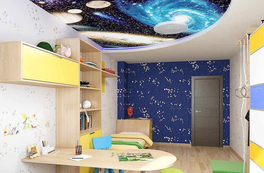 Подвесные потолки в детской комнате (45 фото): навесные потолки для спальни