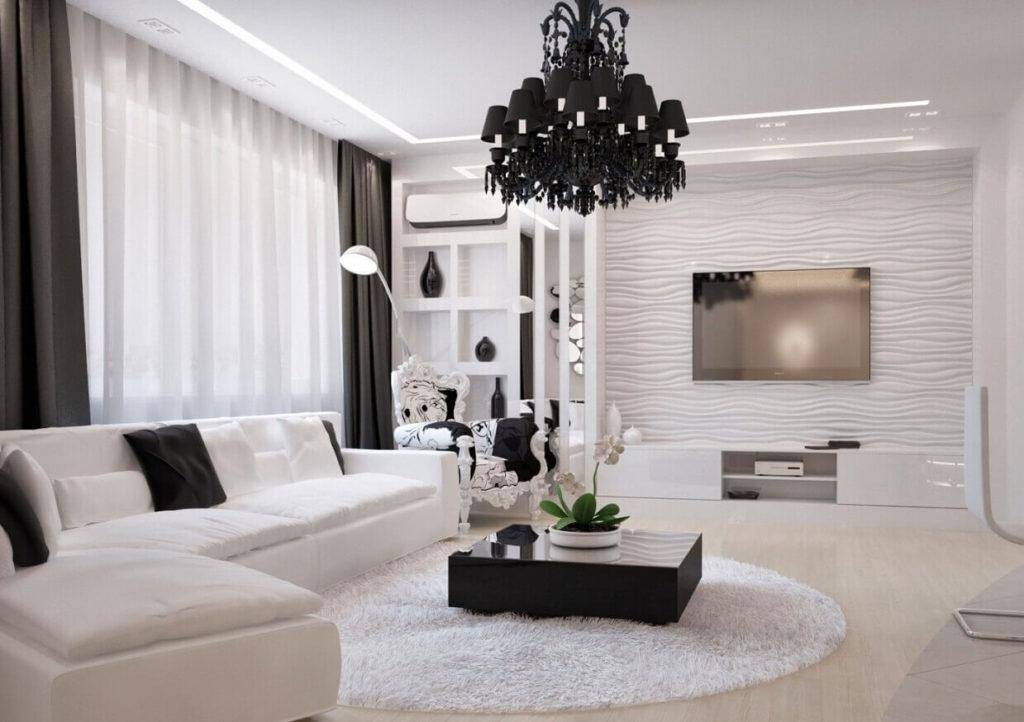 Белая мебель для гостиной, виды оттенков и правила сочетания