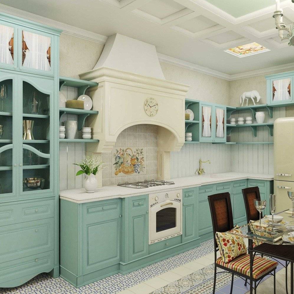 Кухня в стиле прованс: 99 фото, 6 составляющих и хитрость с цветом