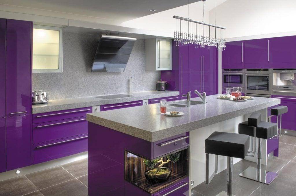 Фиолетовая кухня: особенности дизайна