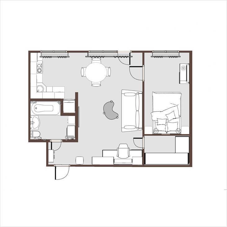Дизайн квартиры 42 кв. м +75 фото примеров интерьера
