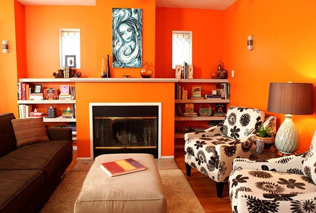 Оранжевый цвет в интерьере (81 фото): с какими цветами он сочетается? оранжевые стены и диваны, мебель апельсинового цвета
