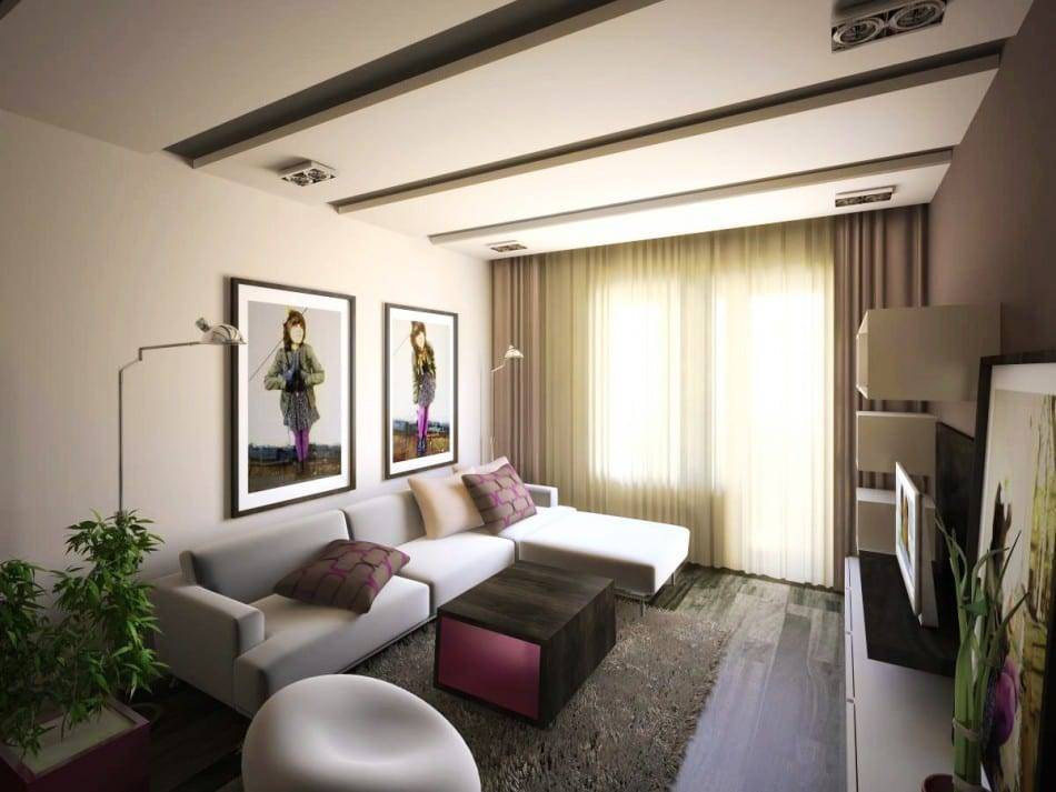Дизайн комнаты 16 кв. м.: спальня и гостиная в одной комнате – реальные фото