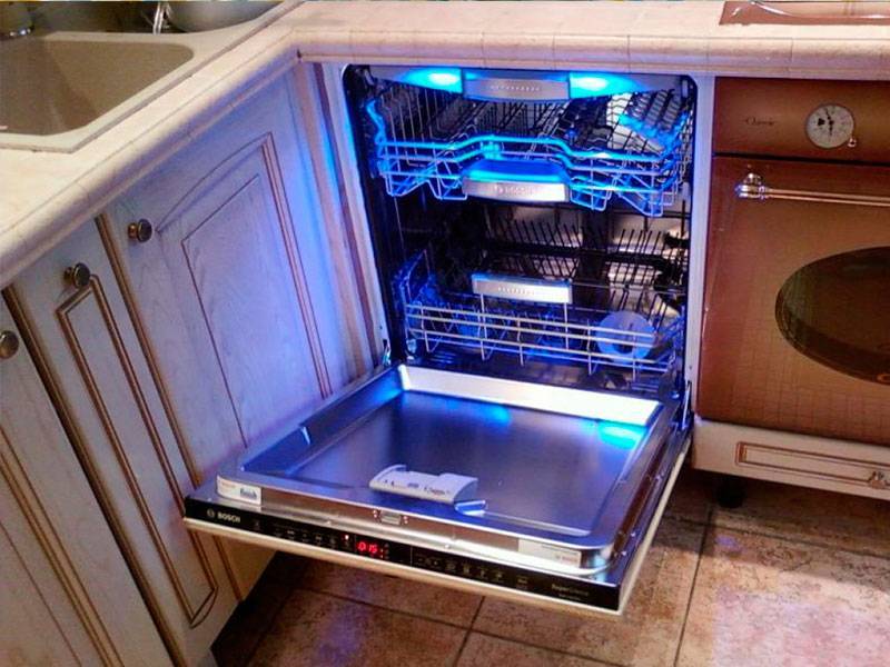 Как встроить посудомоечную машину в готовую кухню?
