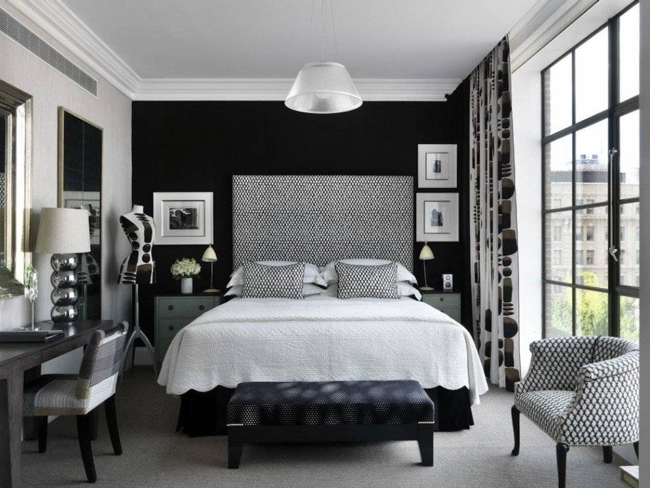 Варианты дизайна черно-белой спальной комнаты