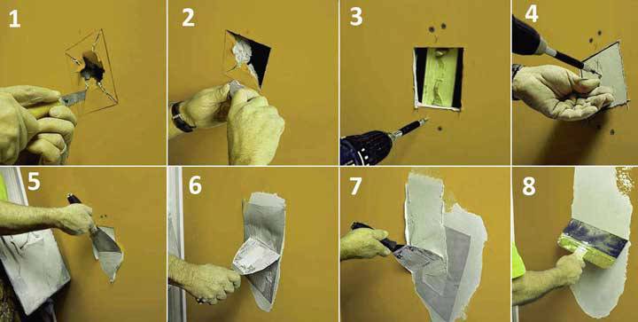 Как заделать дырку в гипсокартоне на стене? - дизайн интерьеров, фото журнал remontgood.ru