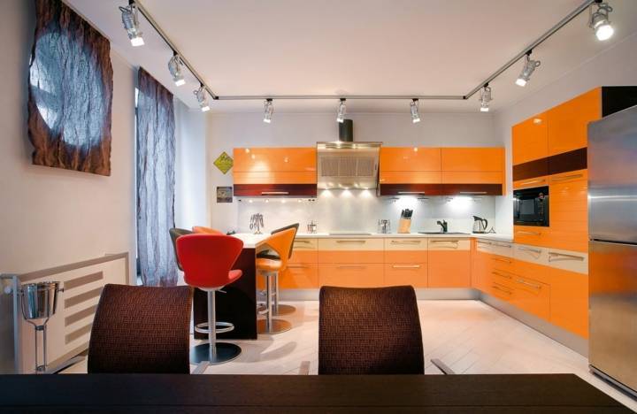 Оранжевая кухня - 86 фото идей красивого оформления дизайнакухня — вкус комфорта