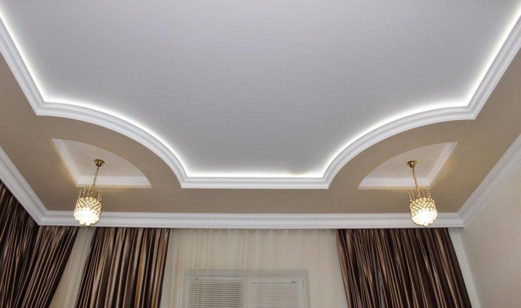 Двухуровневый потолок с подсветкой: многоуровневый потолок из гипсокартона, двойной потолок своими руками, чертеж двухъярусного потолка