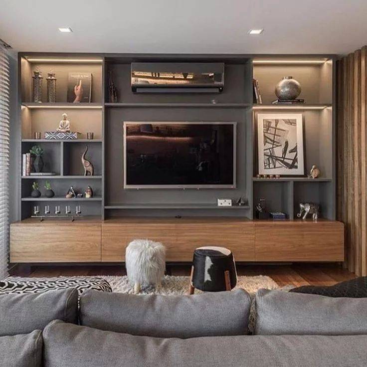 Телевизор в стене гостиных комнат – варианты оформления зоны