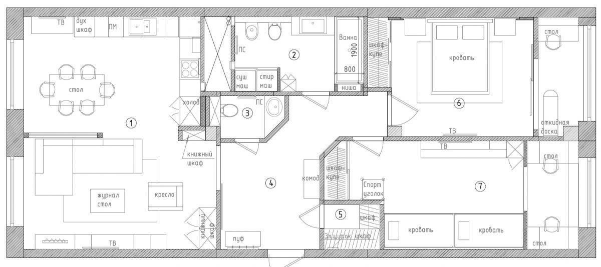 Особенности планировки 3-комнатной квартиры в панельном доме