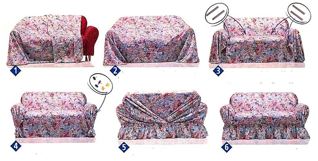 Пошаговая инструкция по пошиву чехла на диван своими руками
