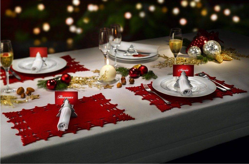 Сервировка новогоднего стола, пошаговая инструкция (фото)