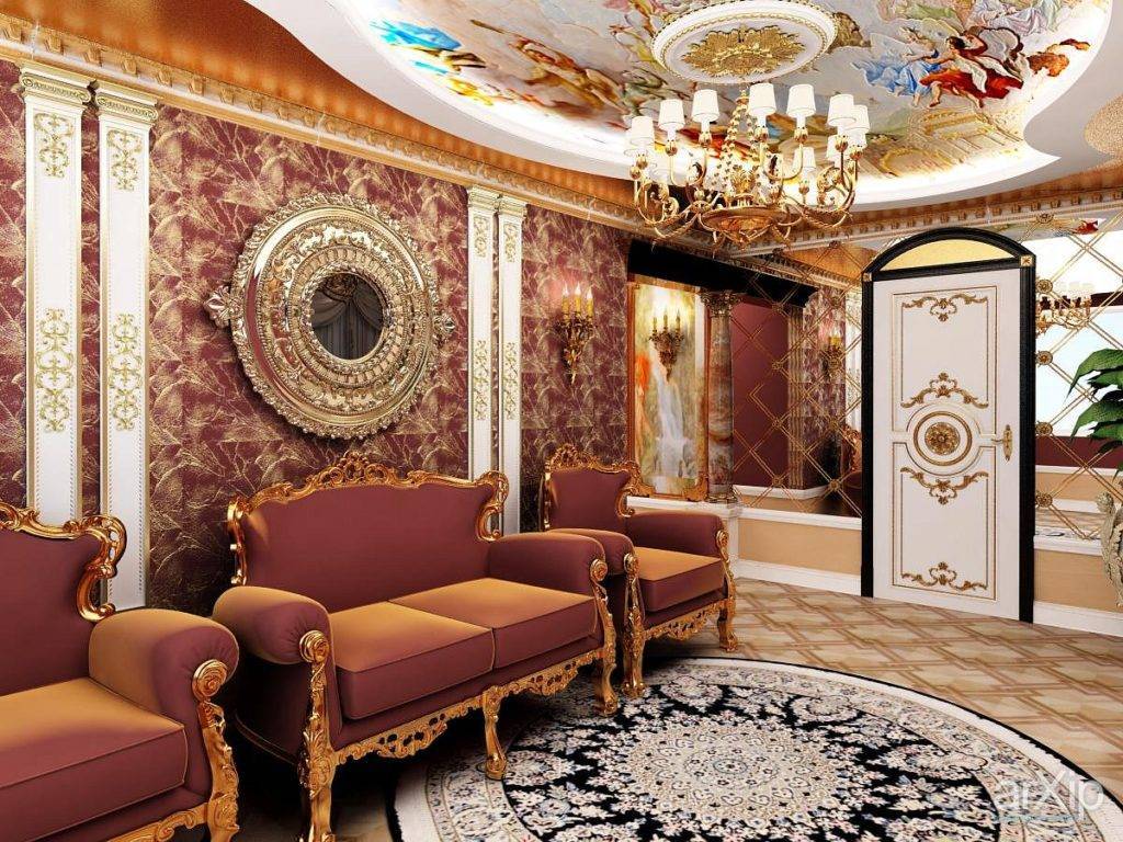 Нюансы стиля барокко в оформлении гостиной комнаты