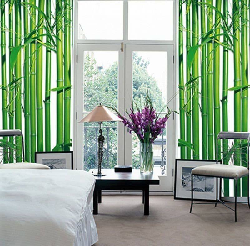 Бамбуковые обои в интерьере с фото