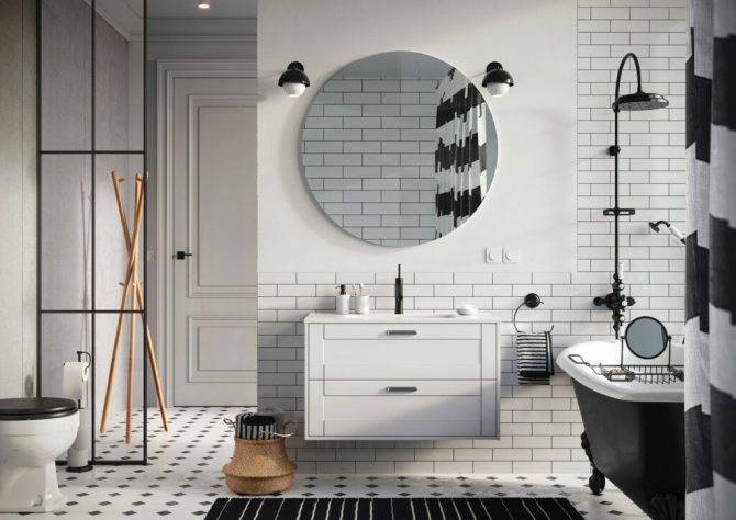 Дизайн черно-белой ванной комнаты + 75 фото - «интерьер ванной» » все о сауне