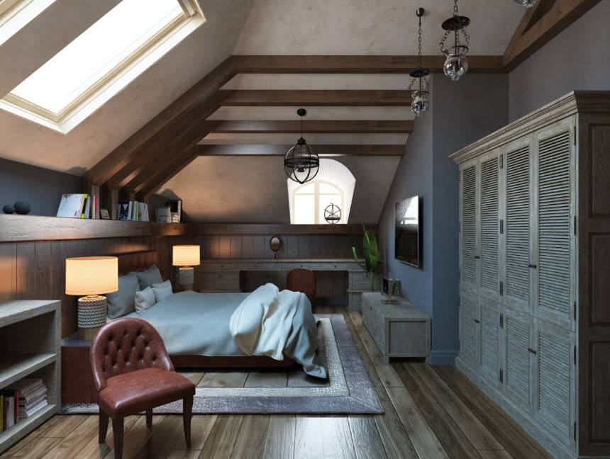 Дизайн интерьера мансарды в частном доме (85 фото): обустройство мансардной комнаты, оформление этажа и крыши