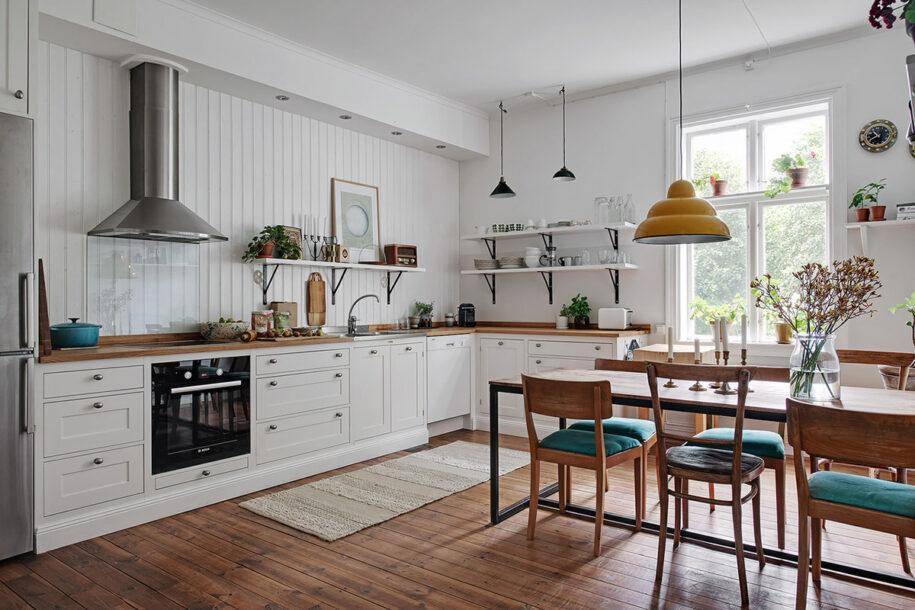 Кухня в скандинавском стиле — 85 фото дизайна интерьеров