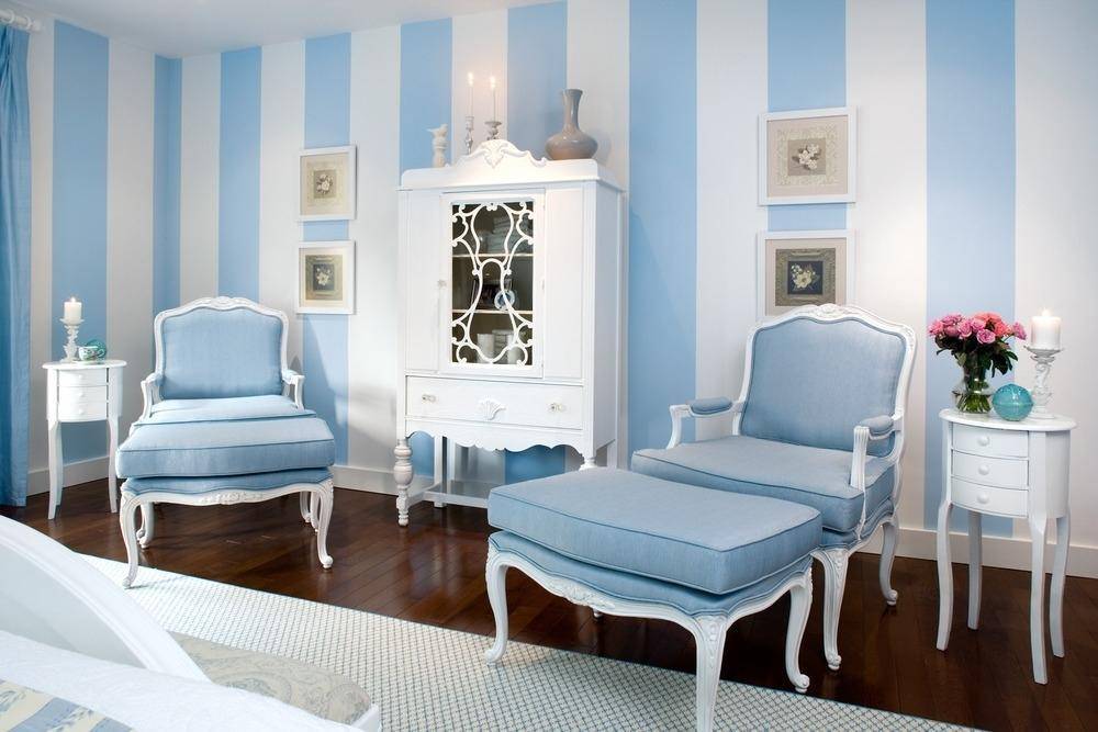 Голубой цвет стен в интерьере - 75 фото идеального дизайна