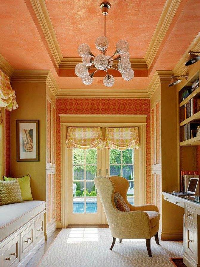 Оранжевые обои: свойства оттенка, дизайн стен и штор