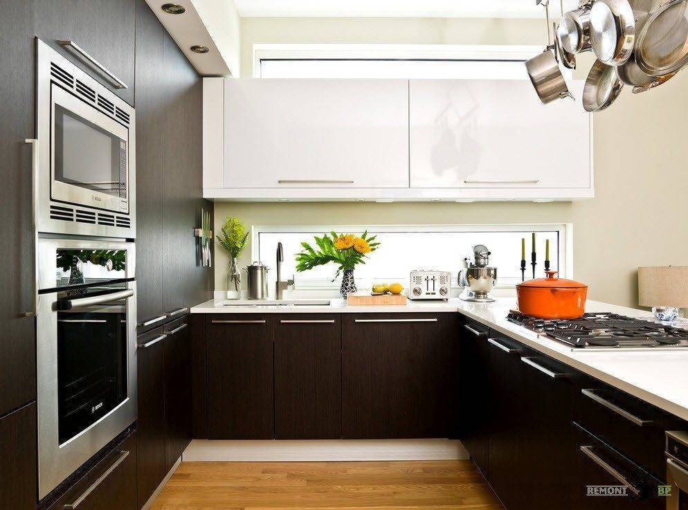 Комбинированные кухни: 70 фото кухонных гарнитуров, кухня темный низ и светлый верх и наоборот