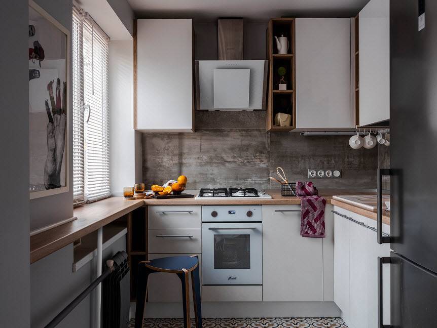 Дизайн маленькой кухни 5 кв. м с холодильником (70 фото): планировка комнаты 5 квадратных метров, малогабаритные угловые кухонные гарнитуры в интерьере
