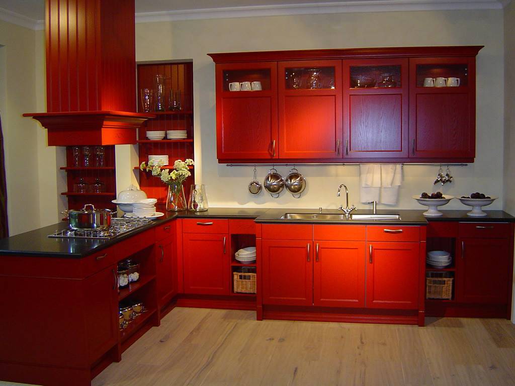Красная кухня - 5 советов по дизайну и 85 фото
