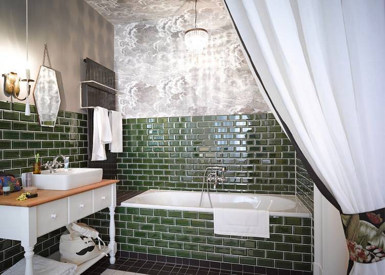 Плитка «кабанчик» для ванной (30 фото): керамическая продукция в интерьере комнаты, образцы кафеля, отзывы