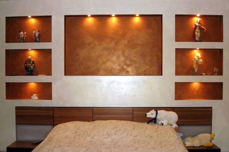 Ниши в гостиной из гипсокартона (36 фото): как красиво оформить в стене зала, оформление ниши в дизайне интерьера