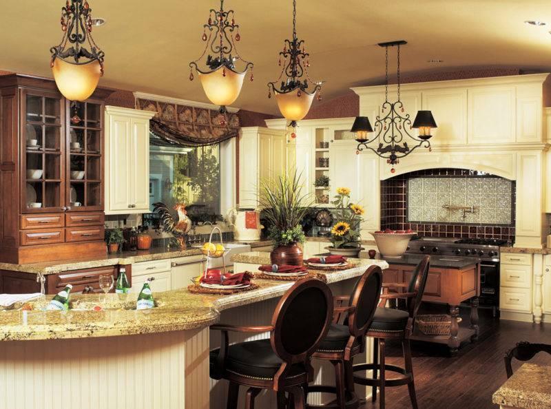 Дизайн кухни в частном доме – фото интерьера больших кухонь в загородном доме
