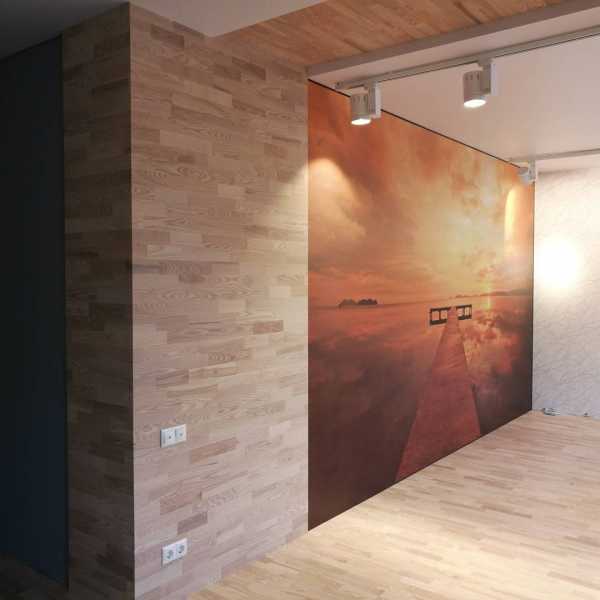 Ламинат на стене в интерьере: фото отделки стен ламинатом