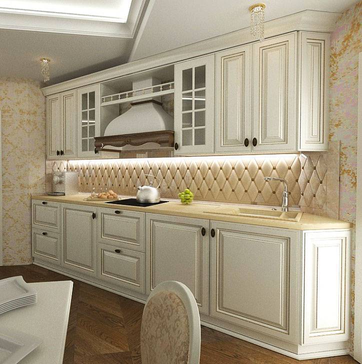 Светлые кухни в классическом стиле (64 фото): белый с патиной и другого светлого цвета гарнитур в дизайне интерьера кухни-гостиной
