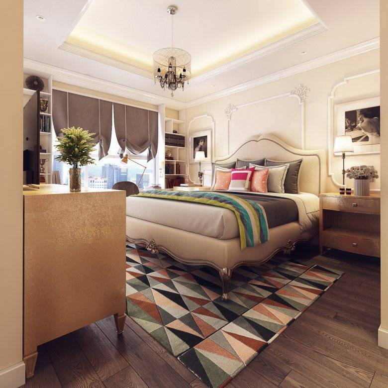 Дизайн спальной комнаты в бежевых тонах с фото