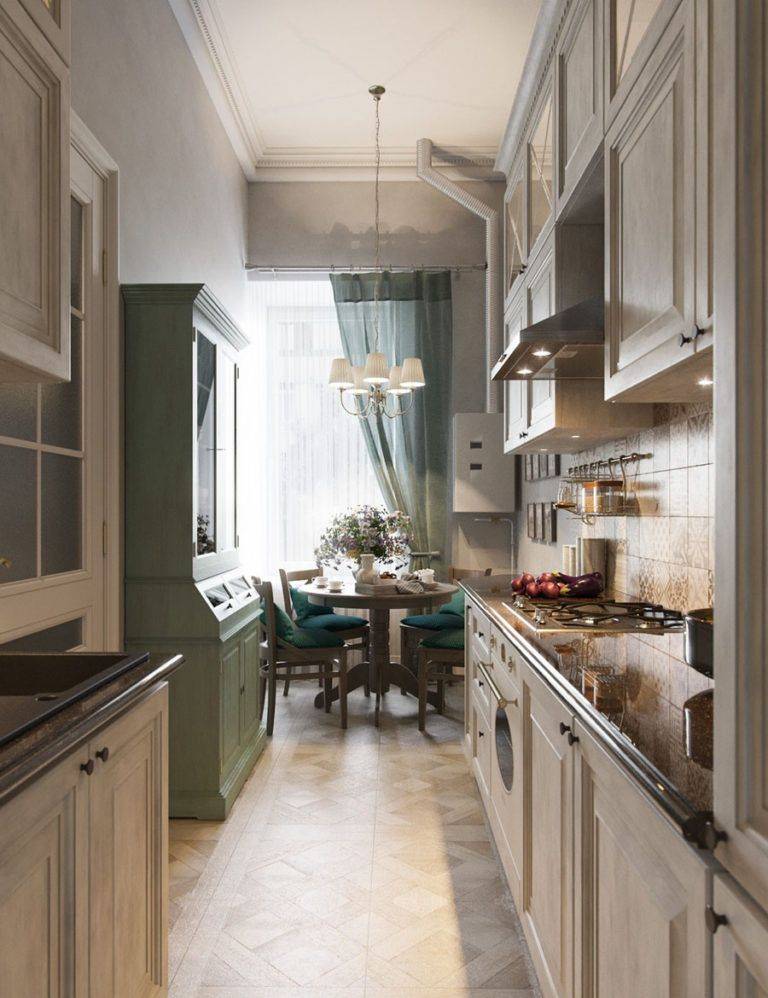 10 продуманных интерьеров с узкой кухней. как спланировать помещение и подобрать мебель?