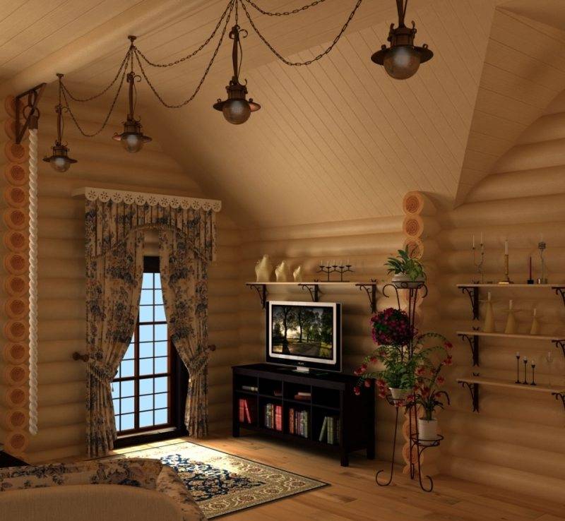 Интерьер деревянного дома: цвета, материалы, декор