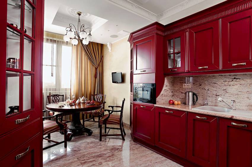 Бордовая кухня: что выполнить в бордовом а что в другом цвете, реальные фото примеры
