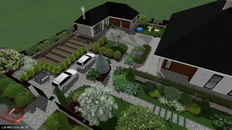 Ландшафтный дизайн участка площадью 20 соток (55 фото): планировка земельного участка с домом, гаражом и баней