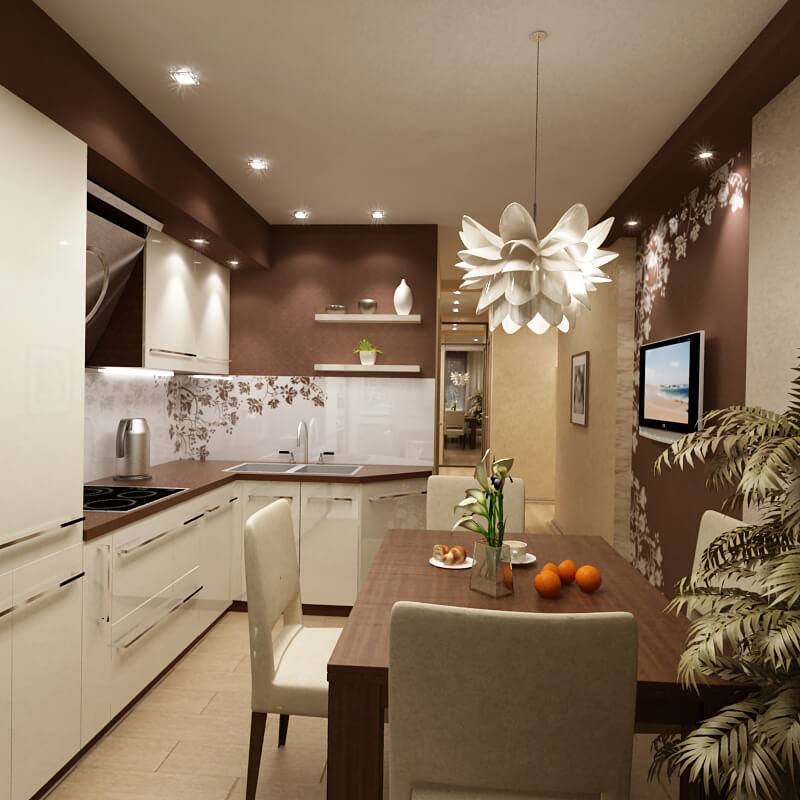 Двухуровневый потолок на кухне: виды, дизайн, цвет, варианты форм, подсветка