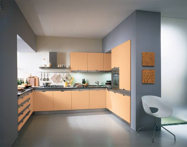 Персиковая кухня в интерьере: фото вариантов дизайна в персиковом цвете