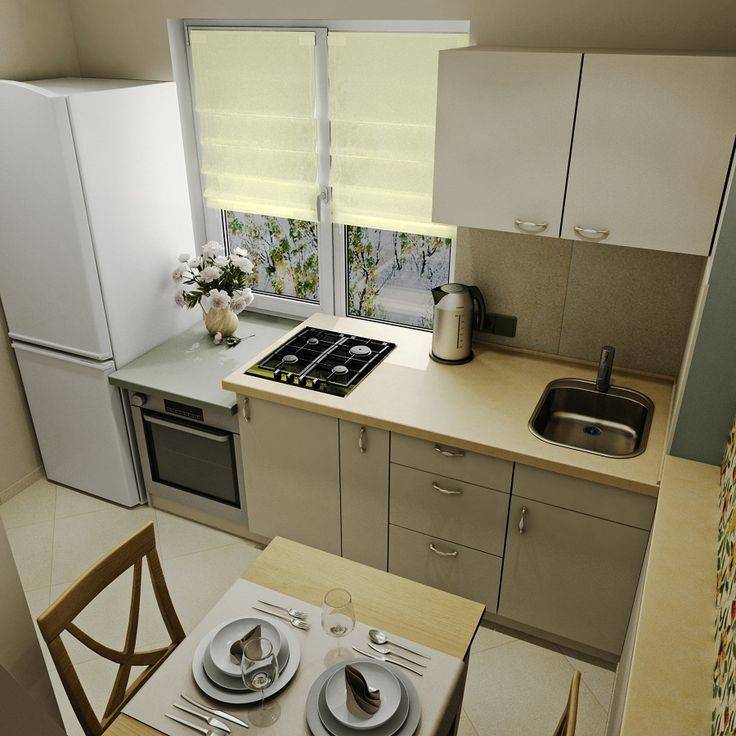 Кухня 4 квадратных метра в хрущевке: варианты дизайна с холодильником