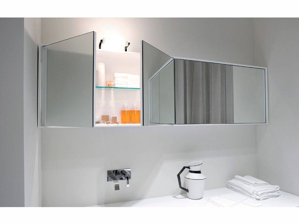Навесные зеркальные шкафы для ванной комнаты