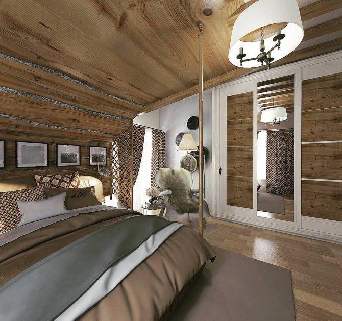 Спальня в стиле шале (40 фото): дизайн интерьера спальной комнаты в доме