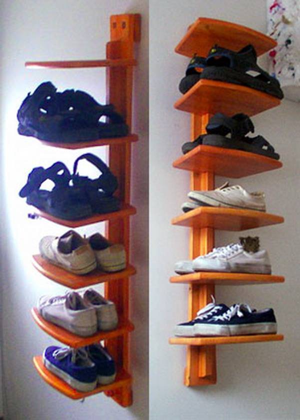 Компактные полки для обуви своими руками. как делать обувницы. стеллаж для обуви «треугольник».
