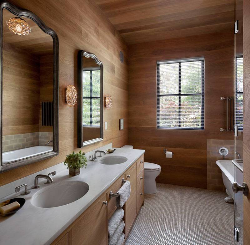 Дизайн ванной под дерево (76 фото): керамогранит в ванной комнате и другие варианты отделки, имитирующие дерево
