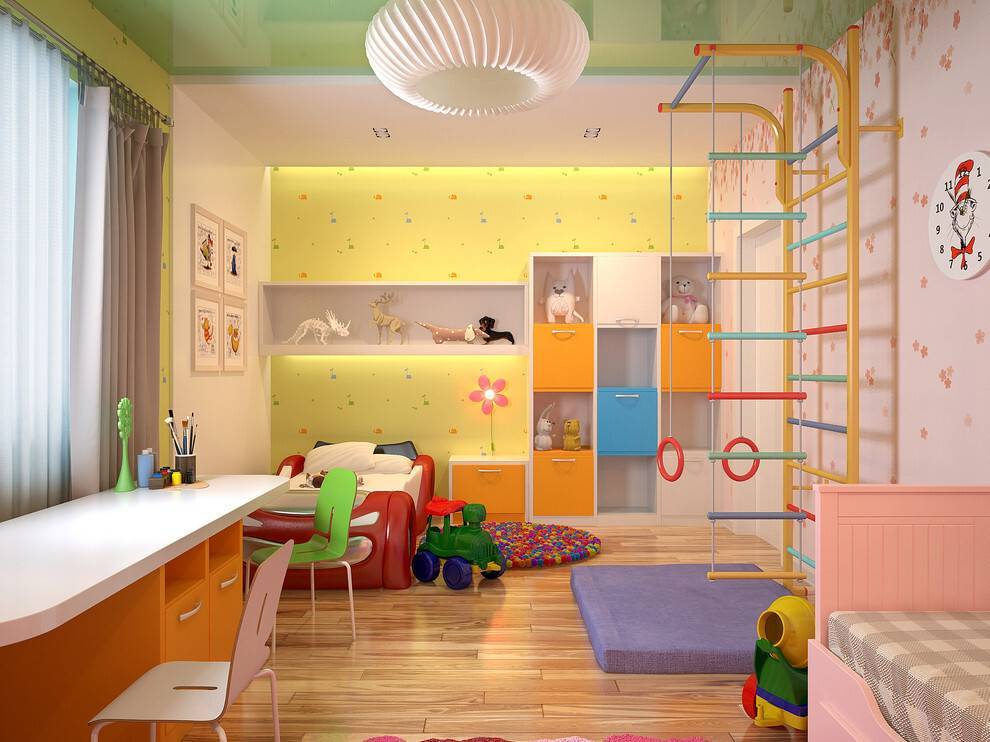 Правила зонирования детской комнаты для разнополых детей и идеи для дизайна интерьера