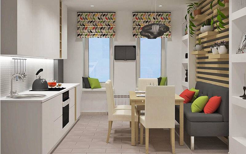 Дизайн кухни с диваном: возможности, разумность и выгоды мягкой меблировки