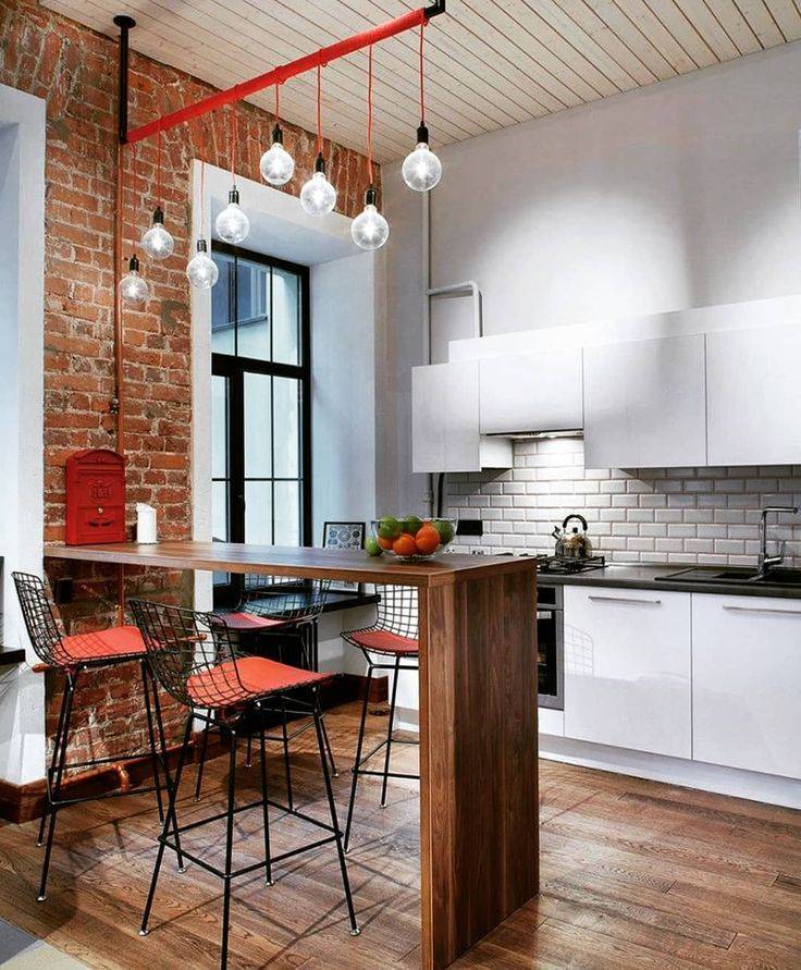Кухня в стиле лофт в квартире и частном доме — оригинальное решение