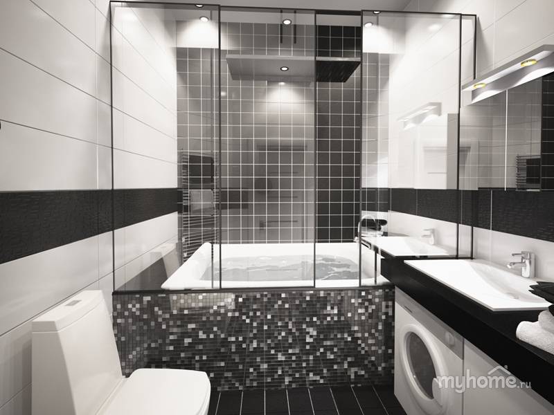 Стиль и совершенство в простых контрастах: планируем черно-белый дизайн ванной комнаты