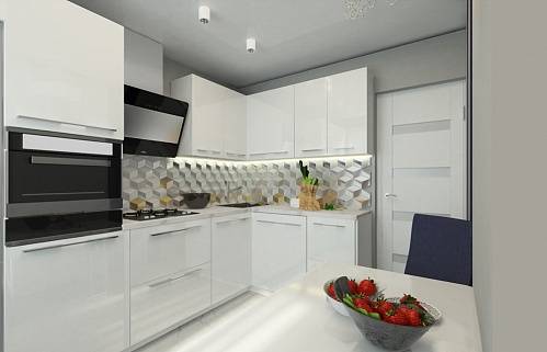 Белые кухни в интерьере: глянцевые, матовые, выбор фартука, обоев и пр.